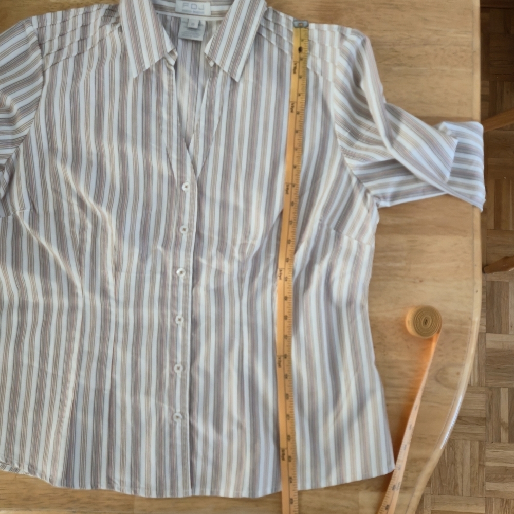 FDJ French Dressing 16 Striped Button Down Shirt Tailored Professional Classic - Picture 15 of 16